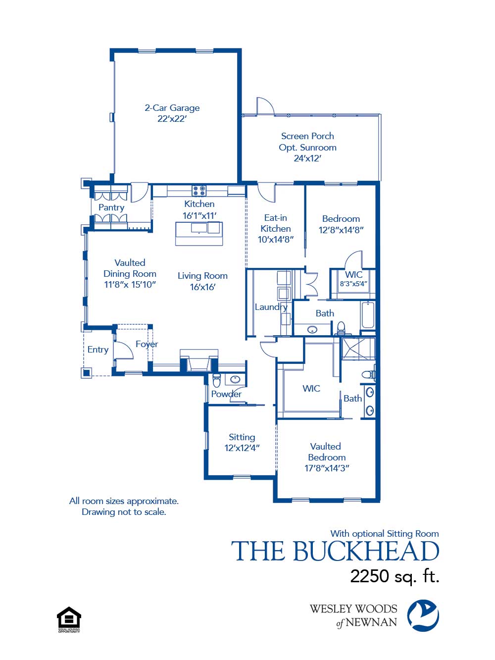 The Buckhead with optional sitting room floor plan