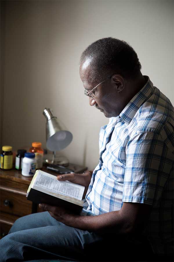 branan towers man reading bible