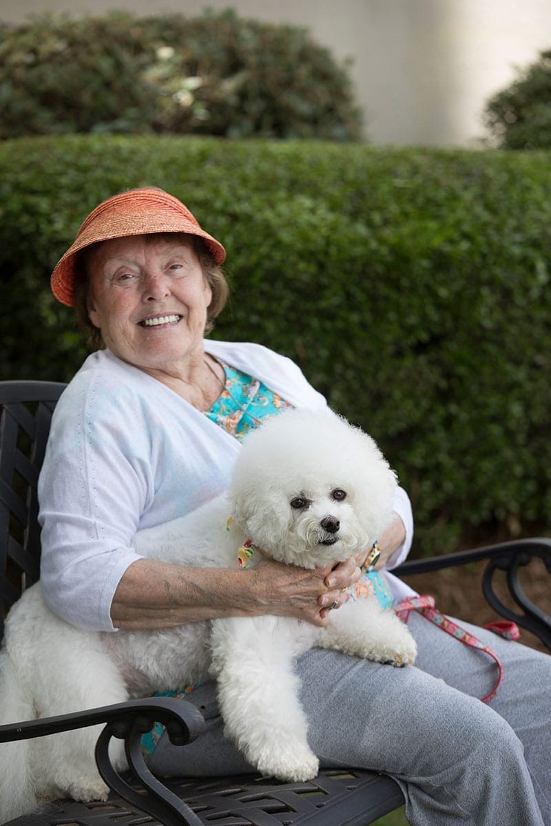 talmadge terrace resident with dog