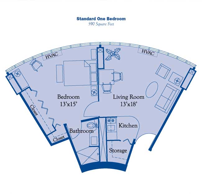 Standard One Bedroom Apartment Floor Plan